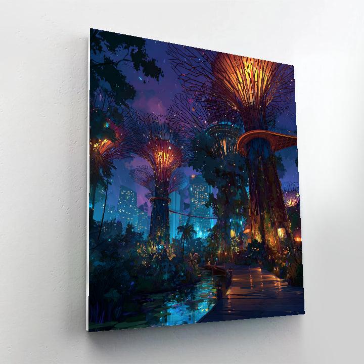Gardens By The Bay Supertree Grove Singapore paint by color