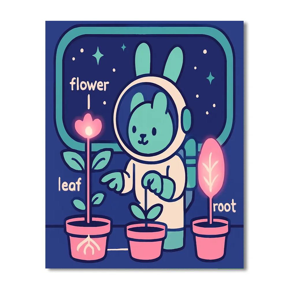 Space Garden Botanist paint by numbers