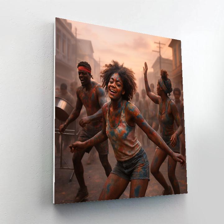 Caribbean J’ouvert Dawn Revelers Numbered painting kits