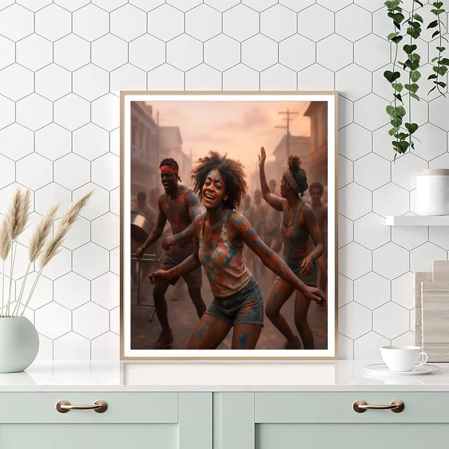 Caribbean J’ouvert Dawn Revelers Numbered painting kits