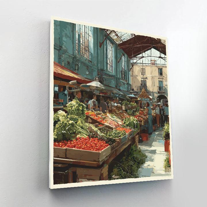 La Ribera Market Barcelona Spain Paint by numbers kits