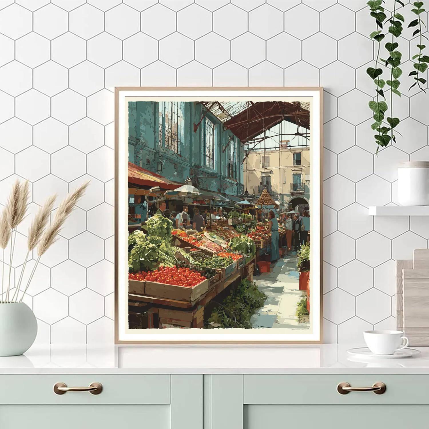 La Ribera Market Barcelona Spain Paint by numbers kits
