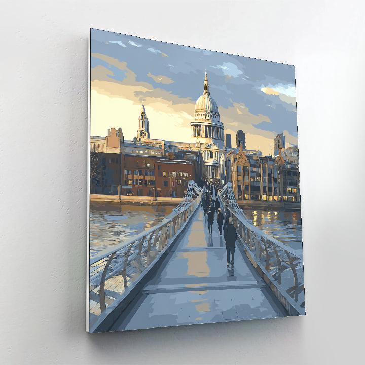 Millennium Bridge View With St Pauls London United Kingdom Paint by numbers kits