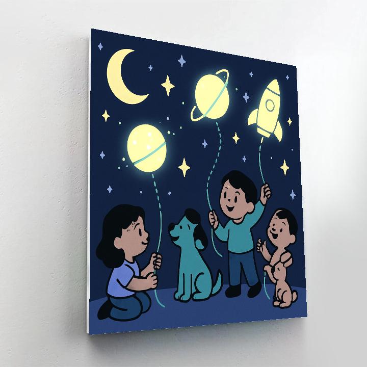 Moonlight Kite Explorers paint by number