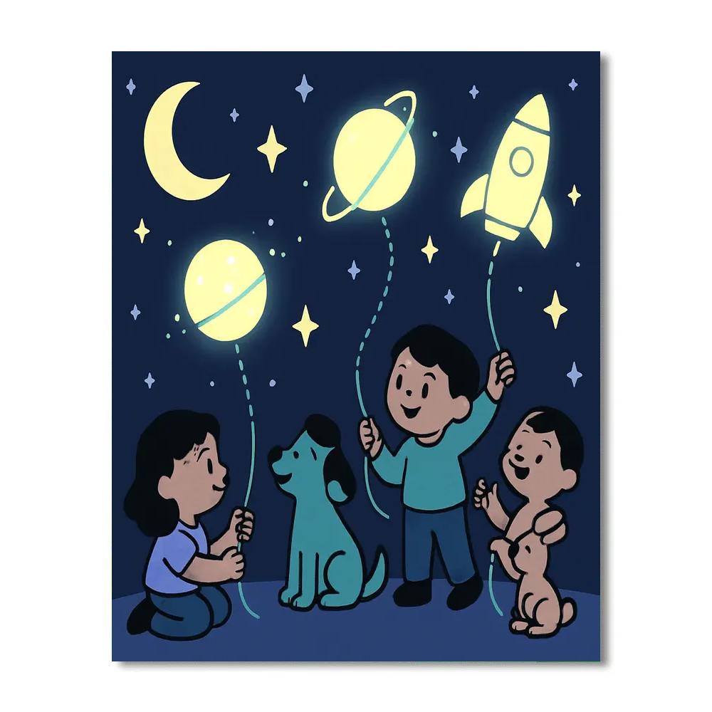 Moonlight Kite Explorers paint by number