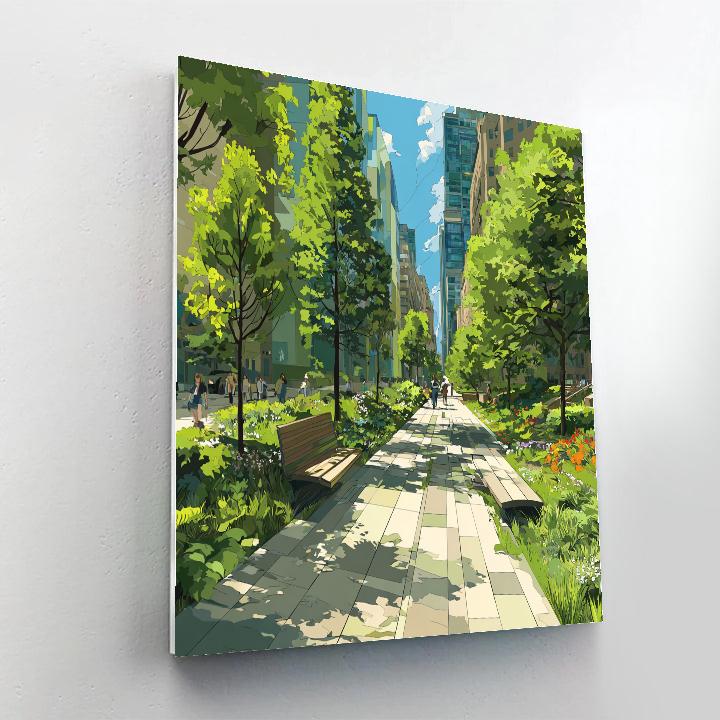 High Line Urban Park Walk New York City United States paint by number