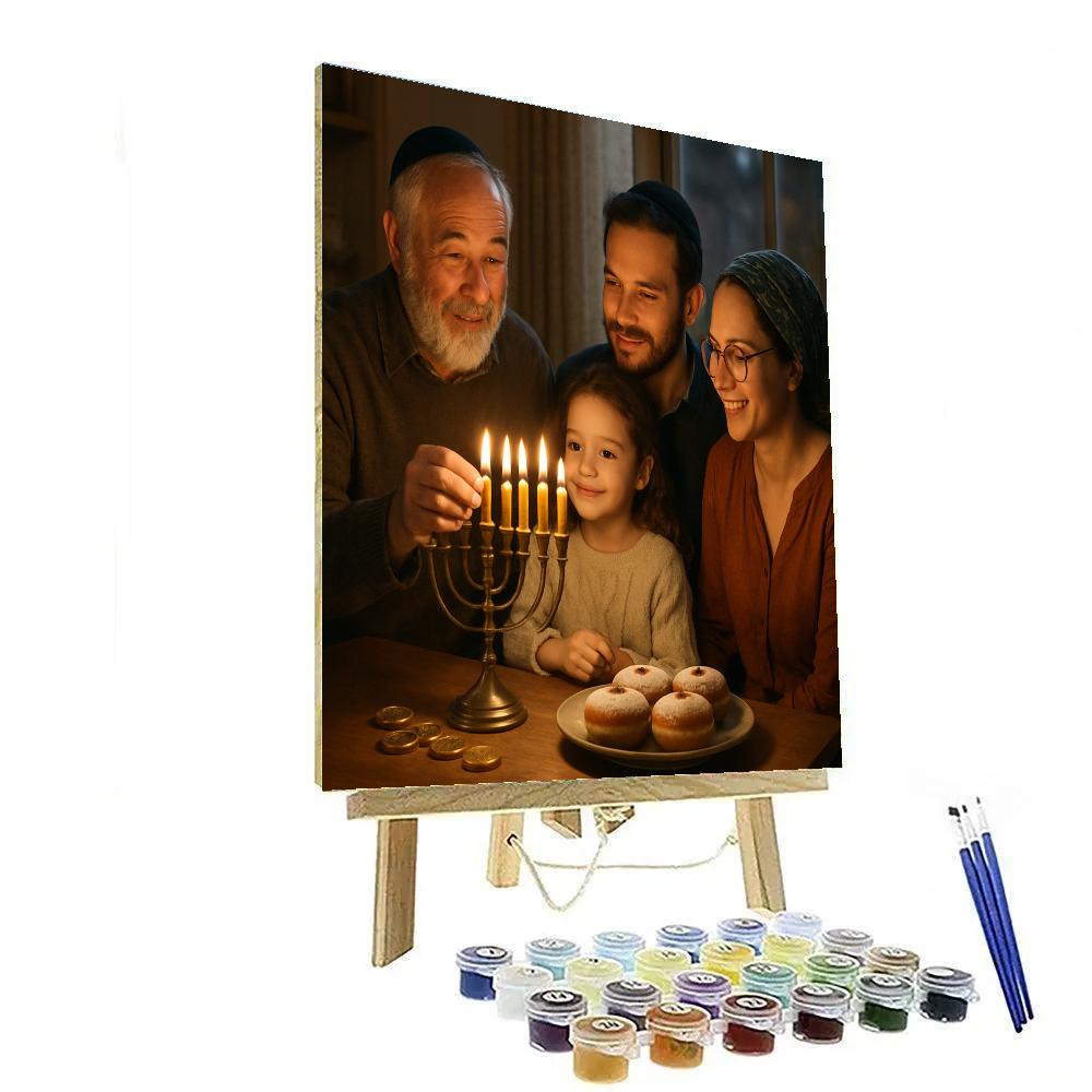 Hanukkah Menorah Lighting paint by number