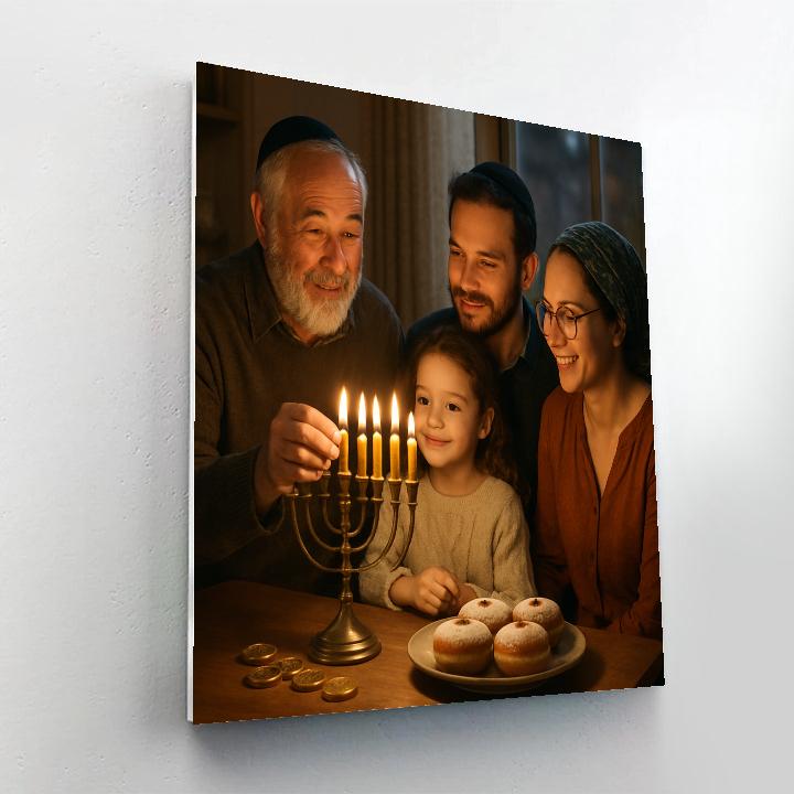 Hanukkah Menorah Lighting paint by number
