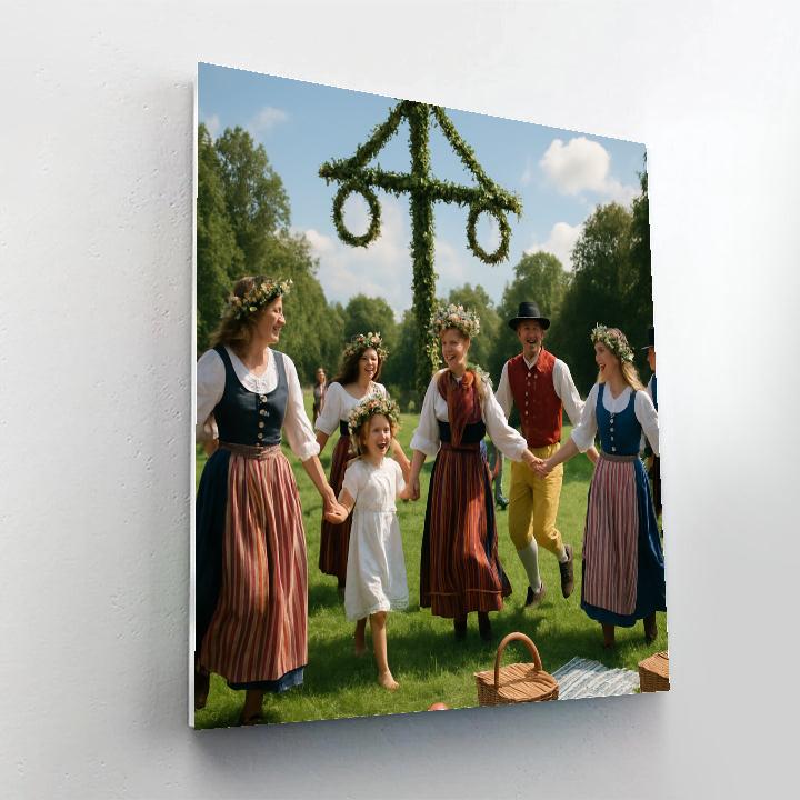 Midsummer Swedish Maypole Painting by numbers kit
