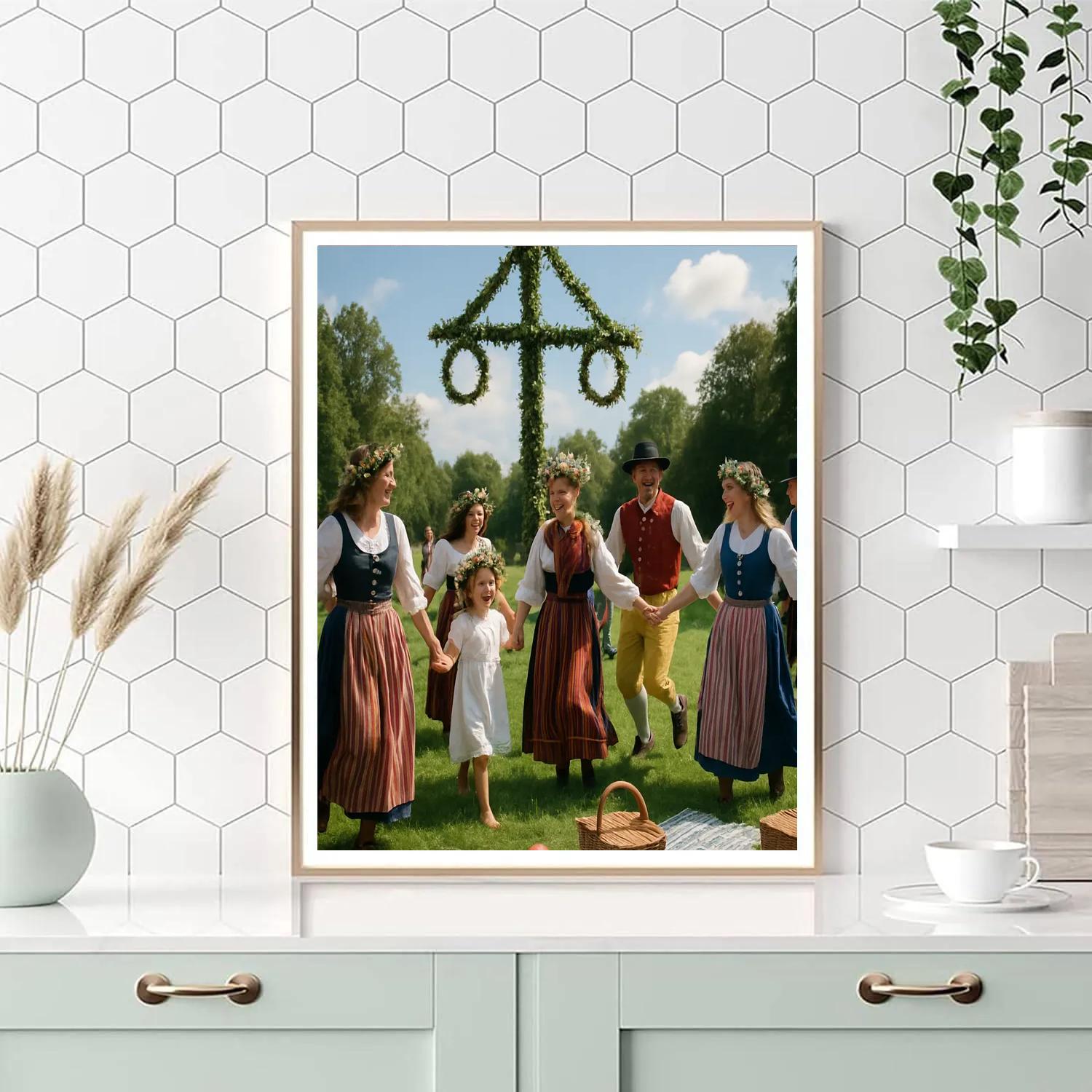 Midsummer Swedish Maypole Painting by numbers kit