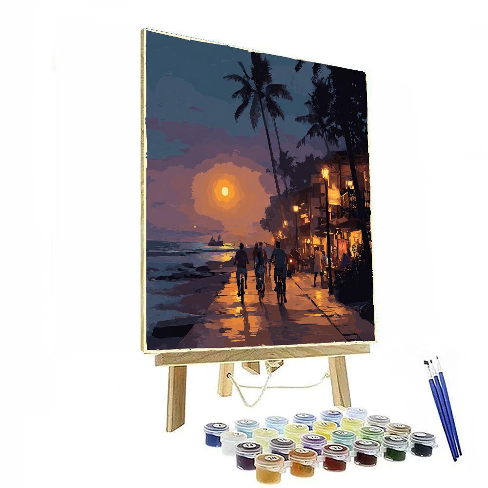 Avenida Atlantica Nightlife Fortaleza Brazil Paint by numbers art