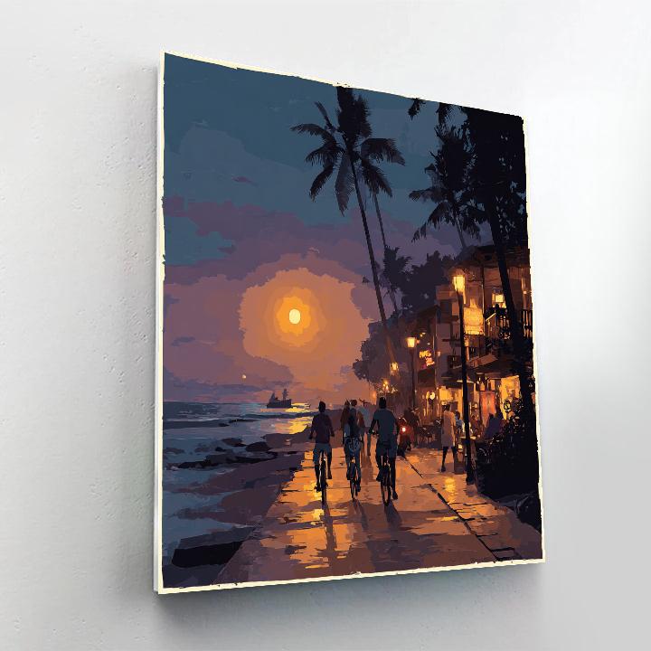 Avenida Atlantica Nightlife Fortaleza Brazil Paint by numbers art