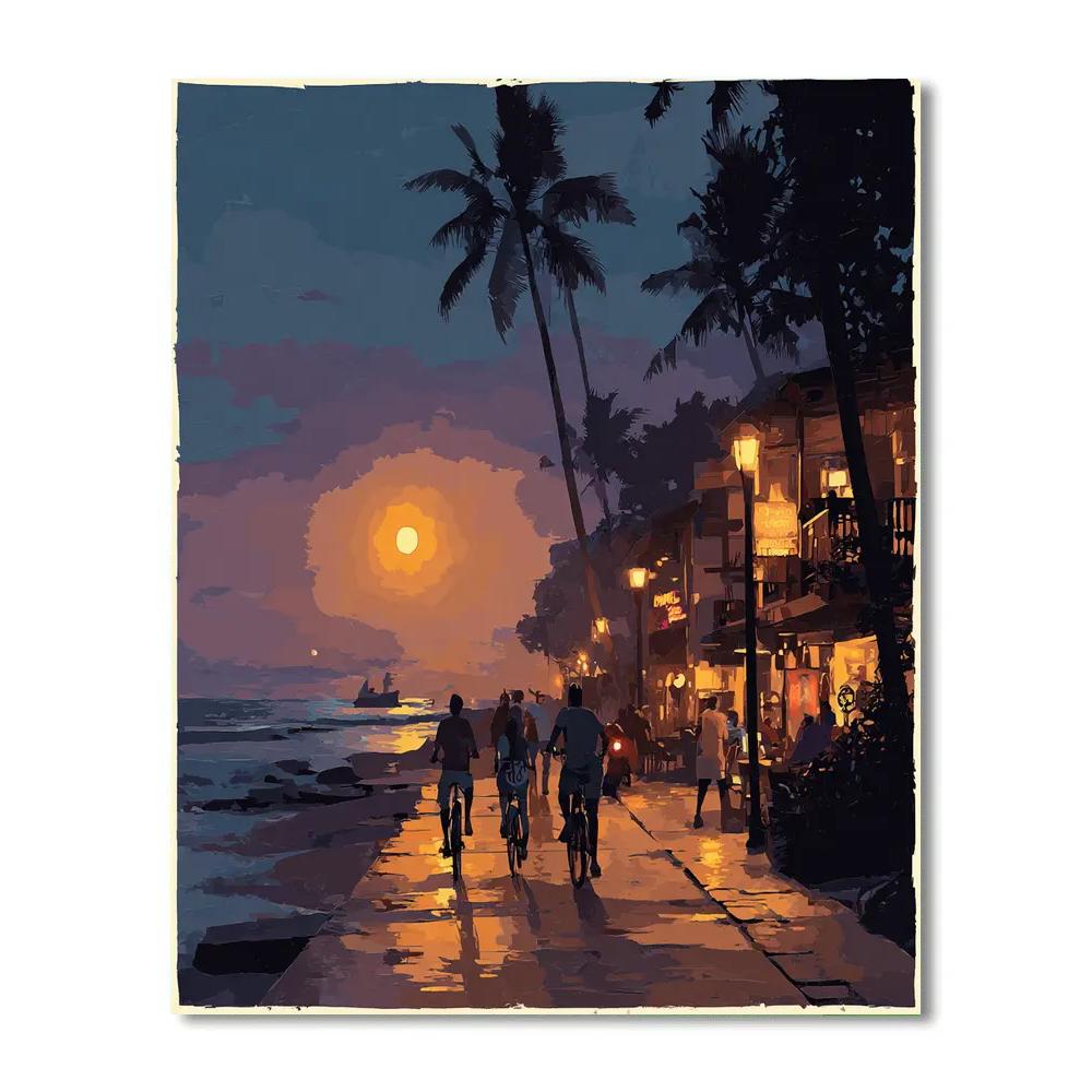 Avenida Atlantica Nightlife Fortaleza Brazil Paint by numbers art