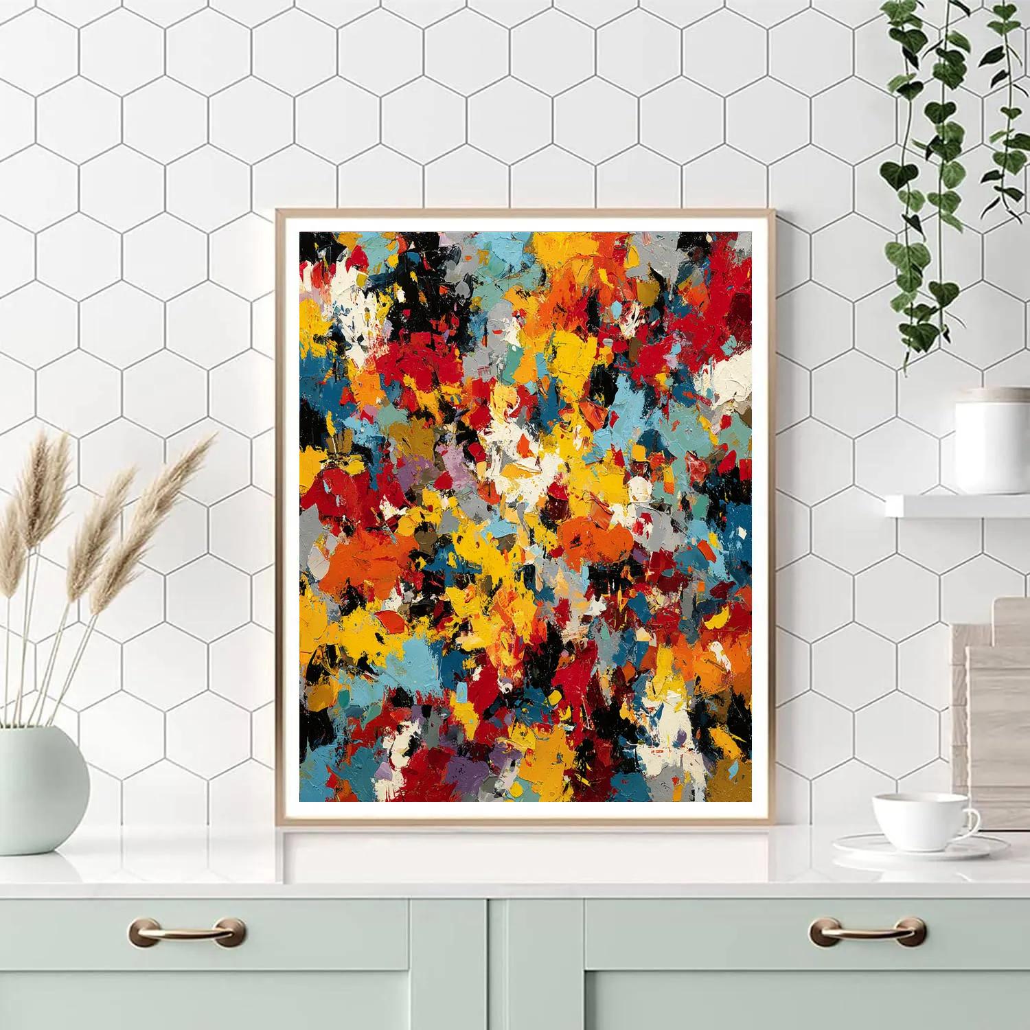 Jackson Pollock Inspired Festival Energy DIY paint by numbers