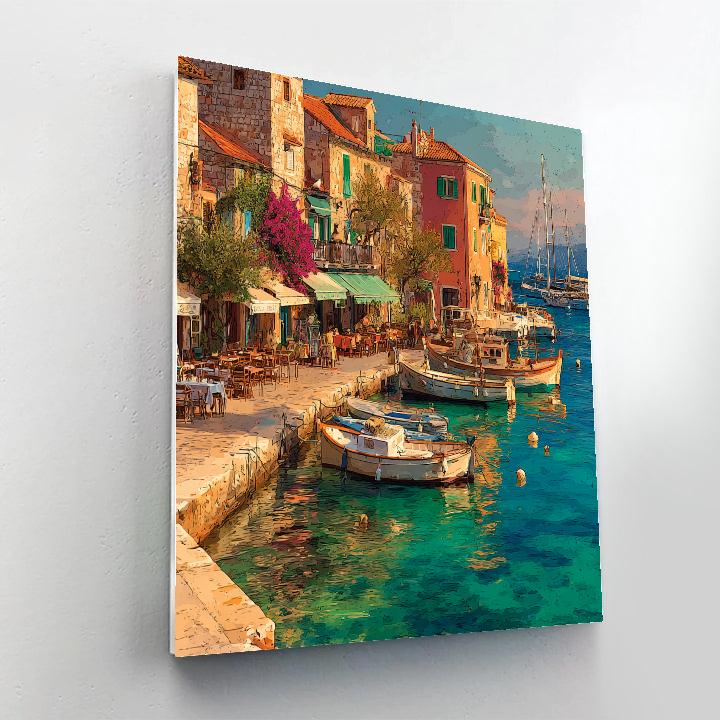 Old Port Waterfront Marseille France Number painting