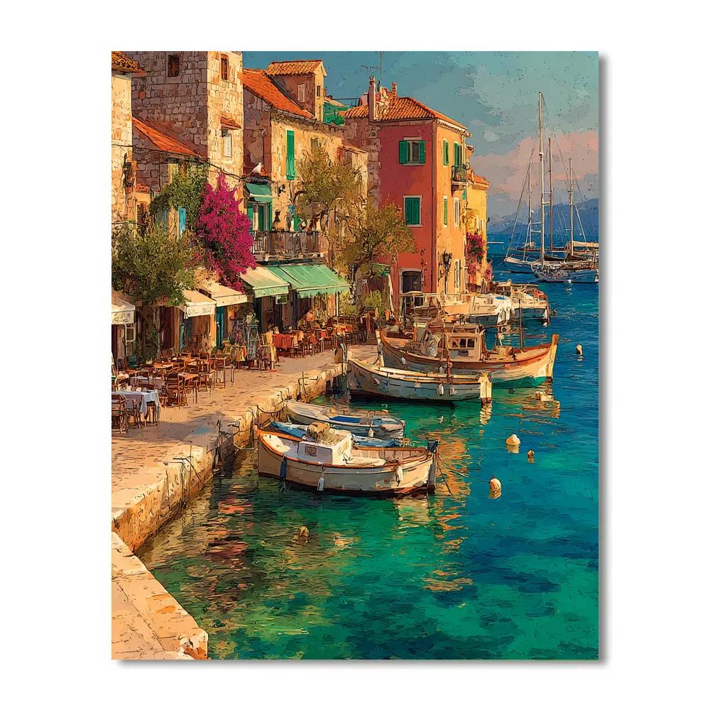 Old Port Waterfront Marseille France Number painting
