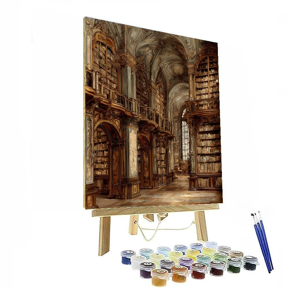 Leonardo Da Vinci Inspired Renaissance Library painting number kit