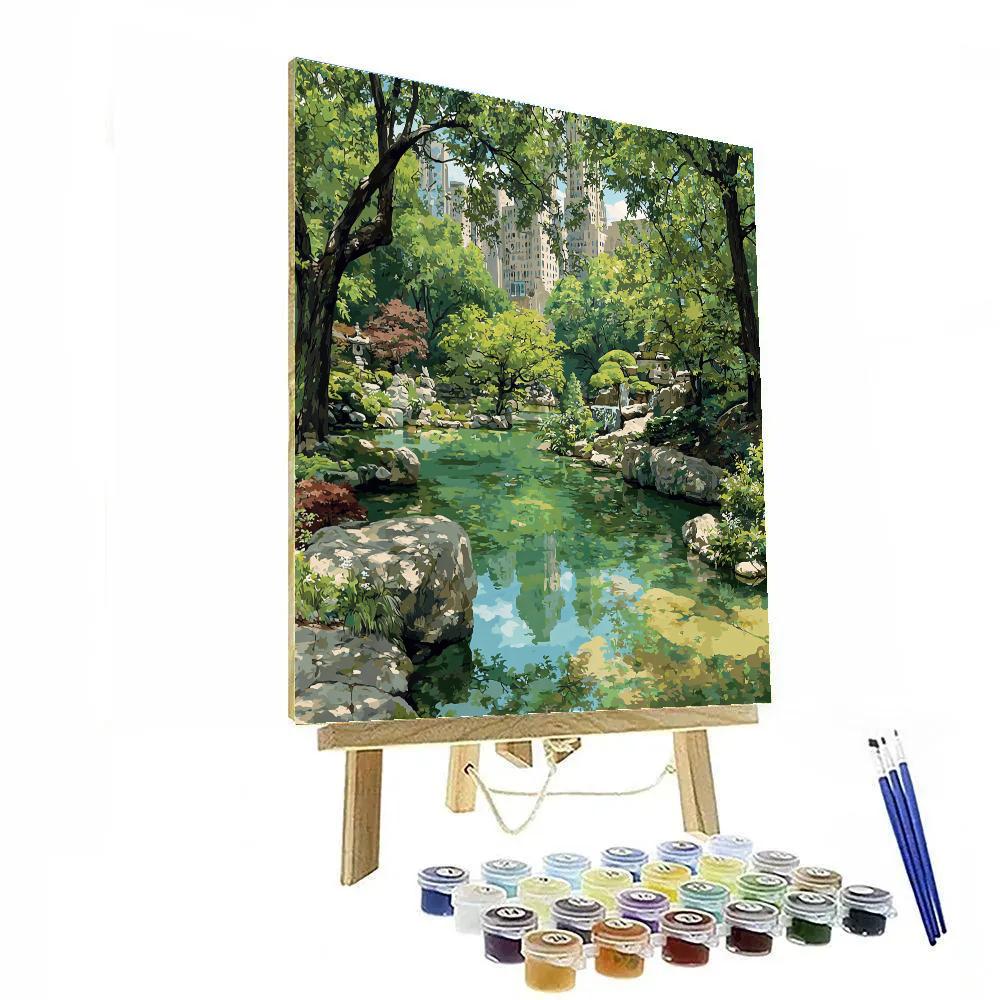 Kowloon Walled City Park Hidden Garden Hong Kong painting number kit