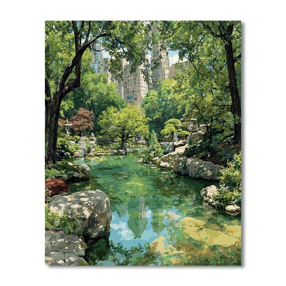 Kowloon Walled City Park Hidden Garden Hong Kong painting number kit