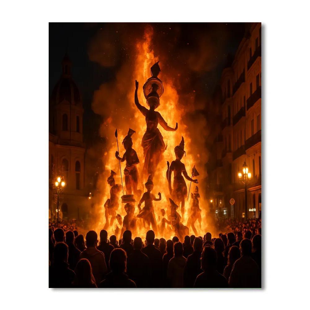 Fallas Valencia Night Burning painting number kit