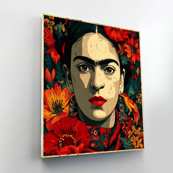 Frida Kahlo Inspired Emotional Self Portrait Number painting