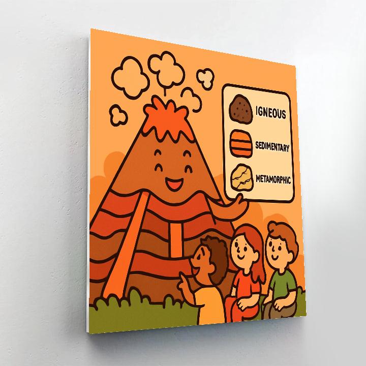 Friendly Volcano Volcano Lab paint by number