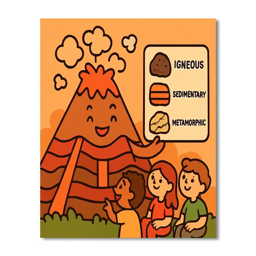 Friendly Volcano Volcano Lab paint by number