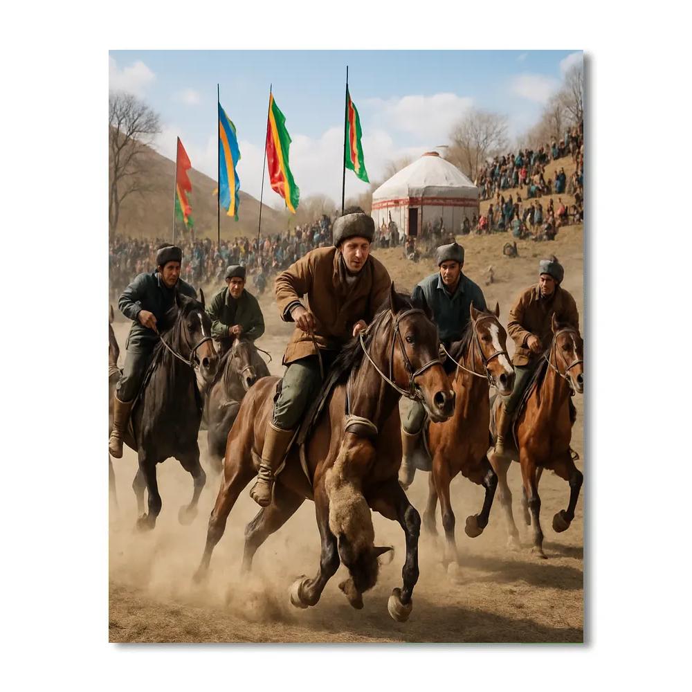 Nowruz Buzkashi Celebration paint by numbers