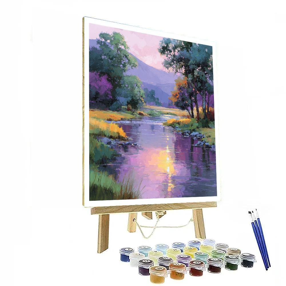 Claude Monet Inspired Riverside Landscape Paint by numbers art