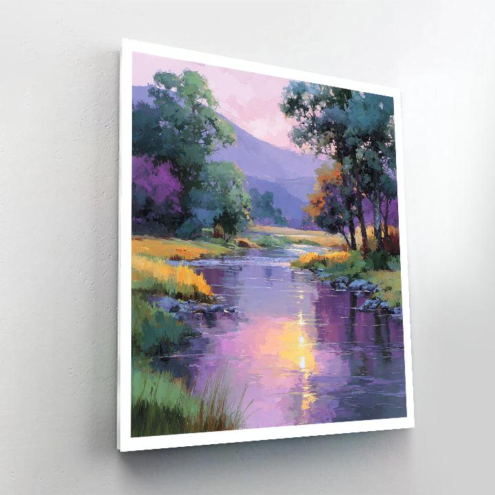Claude Monet Inspired Riverside Landscape Paint by numbers art