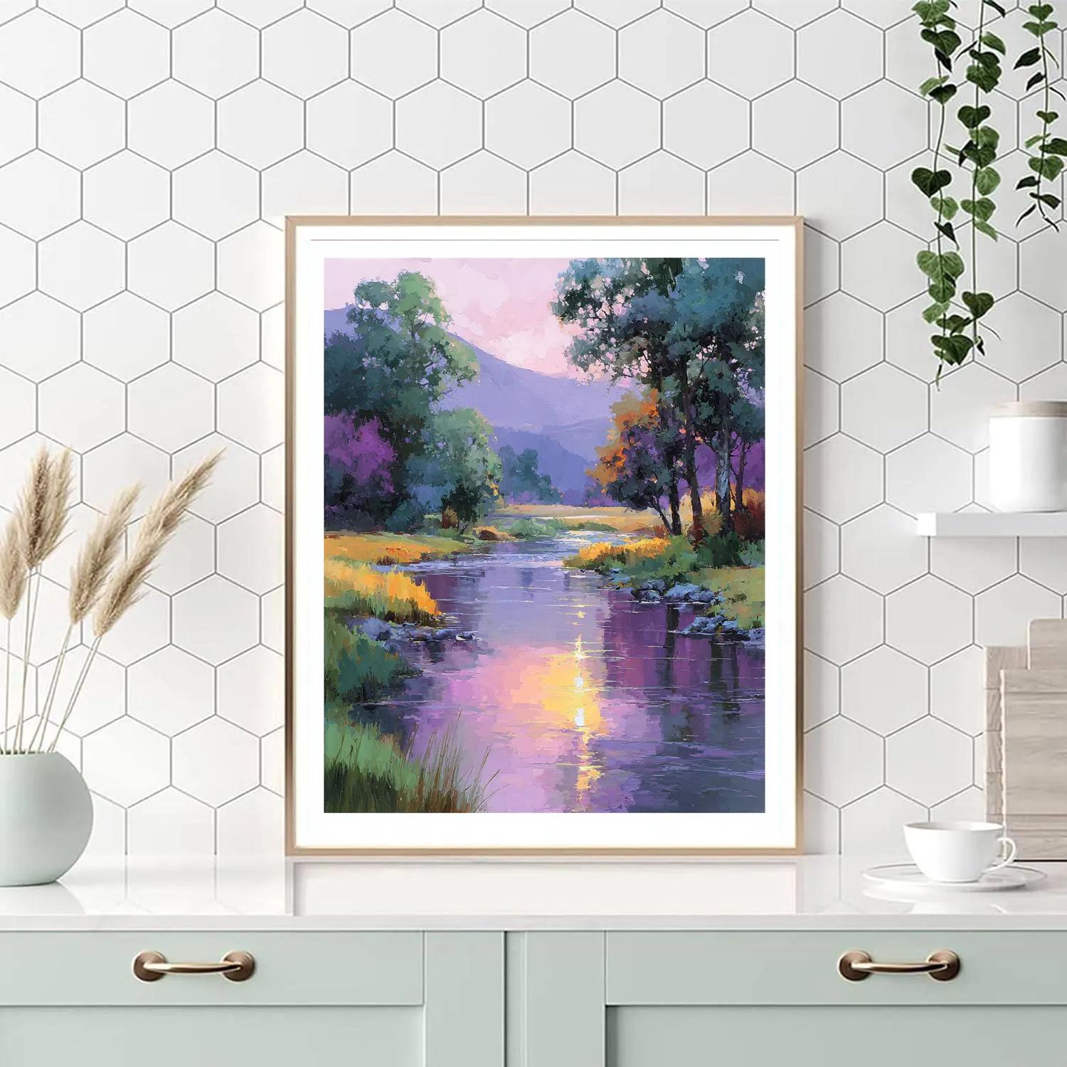 Claude Monet Inspired Riverside Landscape Paint by numbers art