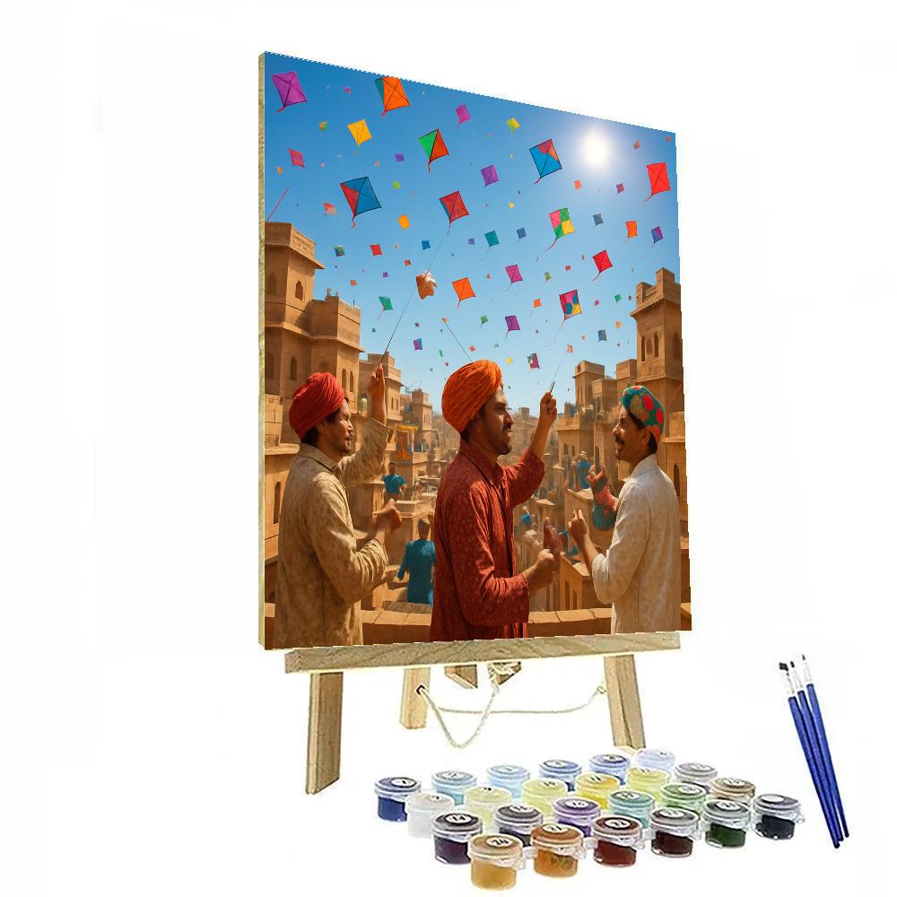 Kite Festival Bikaner Sky DIY paint by numbers