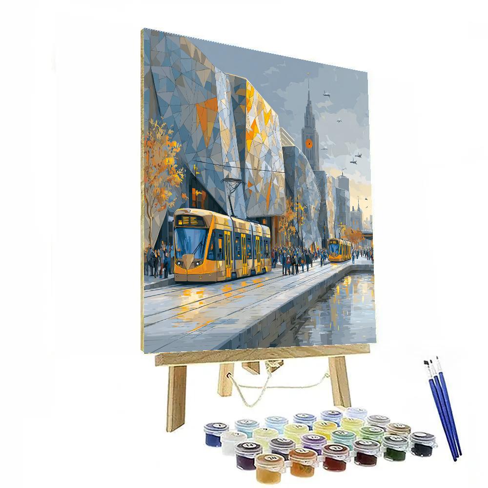 Federation Square Modern Facade Melbourne Australia Paint by numbers art