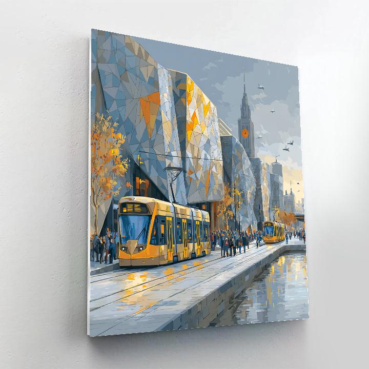 Federation Square Modern Facade Melbourne Australia Paint by numbers art