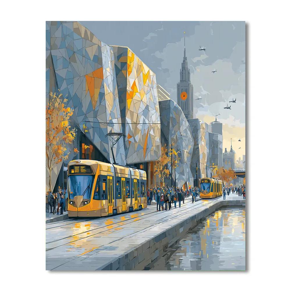 Federation Square Modern Facade Melbourne Australia Paint by numbers art