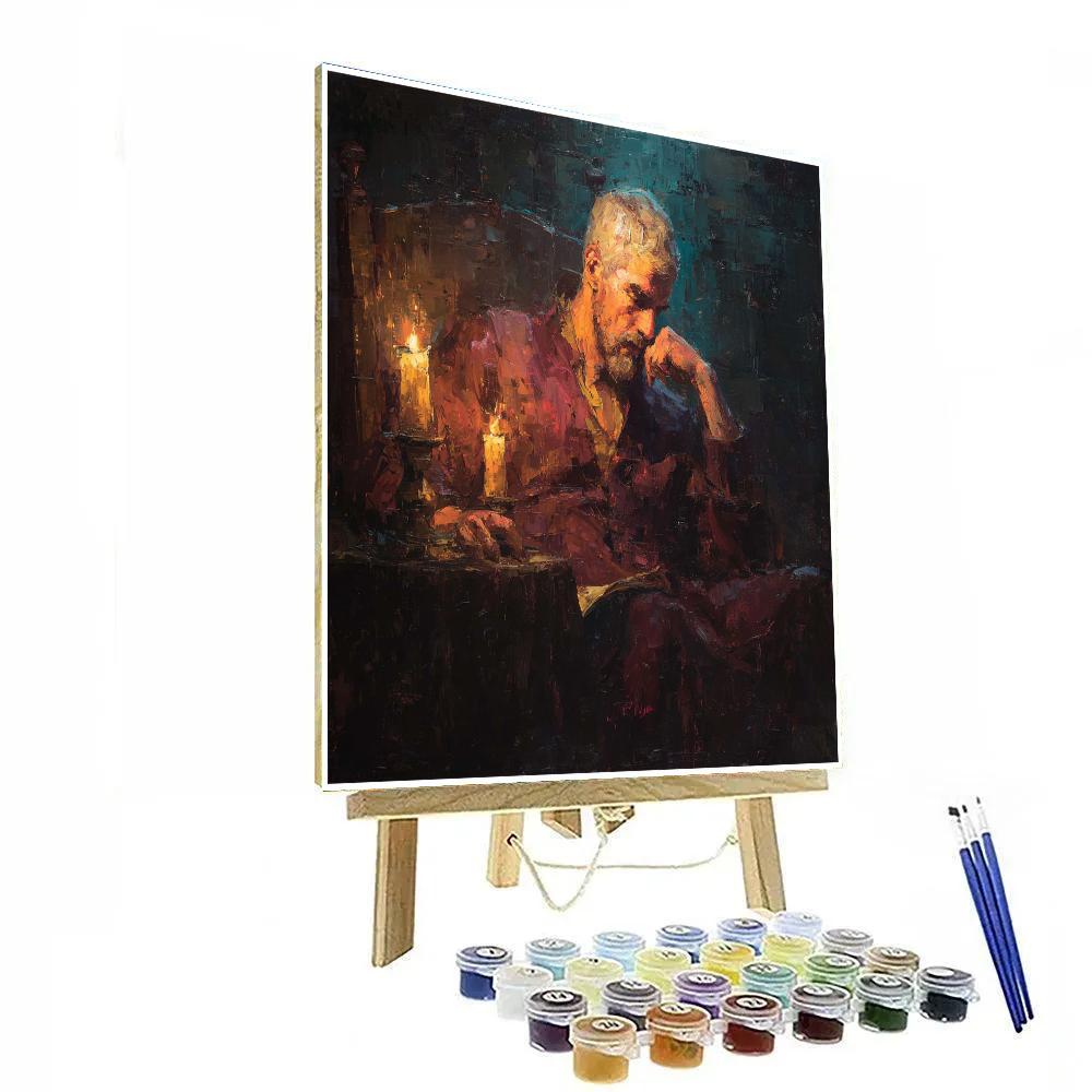 Rembrandt Inspired Evening Portrait paint by number