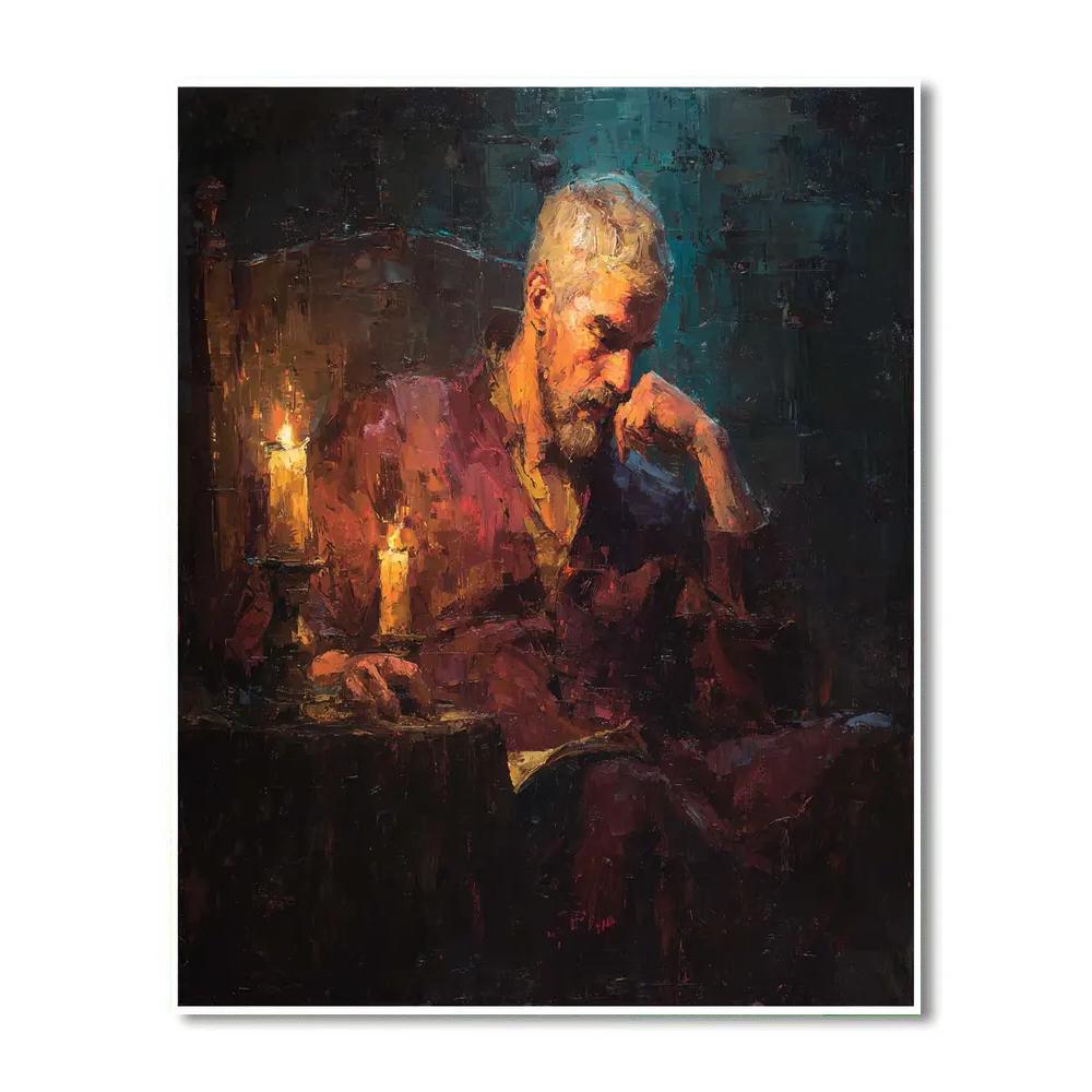 Rembrandt Inspired Evening Portrait paint by number