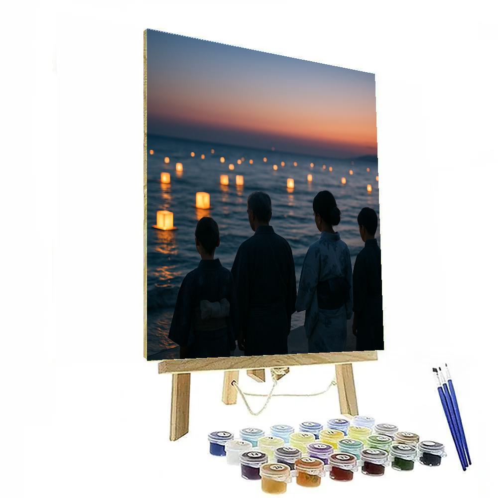 Obon Lanterns Sea Numbered painting kits