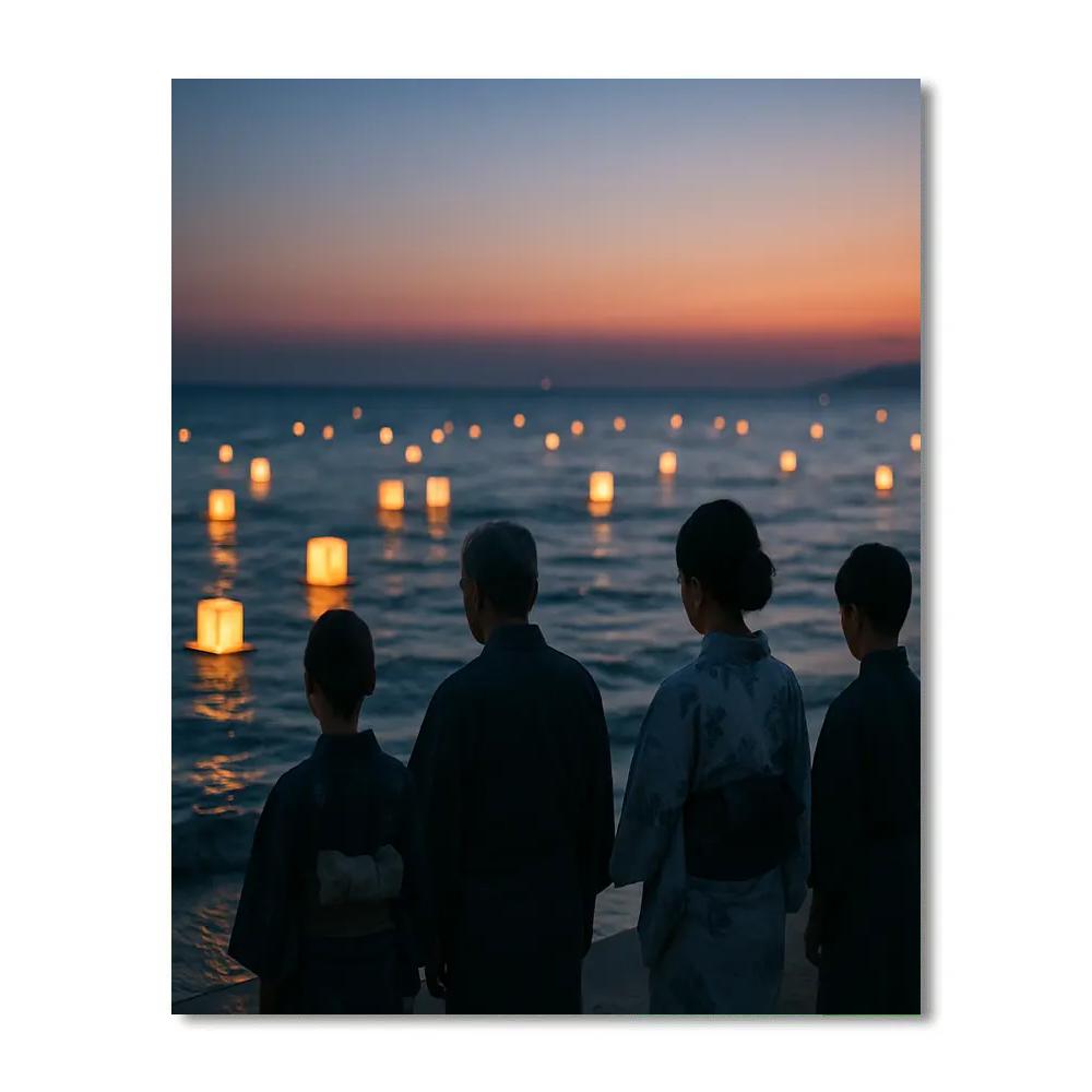 Obon Lanterns Sea Numbered painting kits