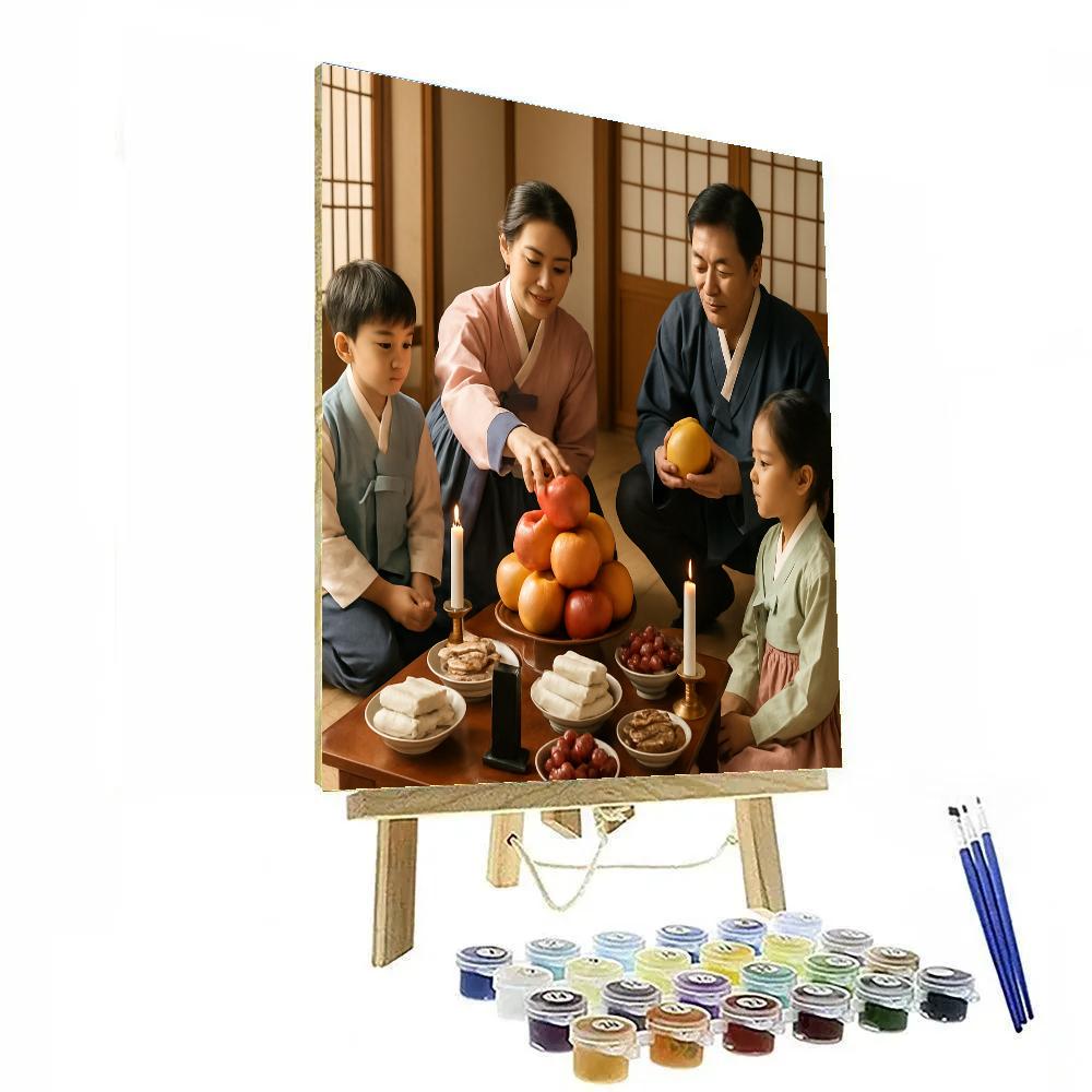 Chuseok Family Ancestral Table paint by color