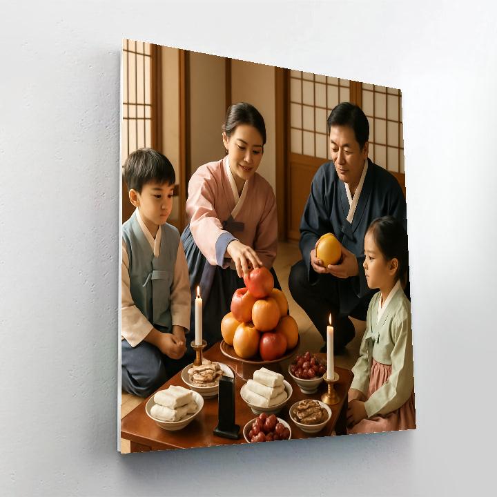 Chuseok Family Ancestral Table paint by color