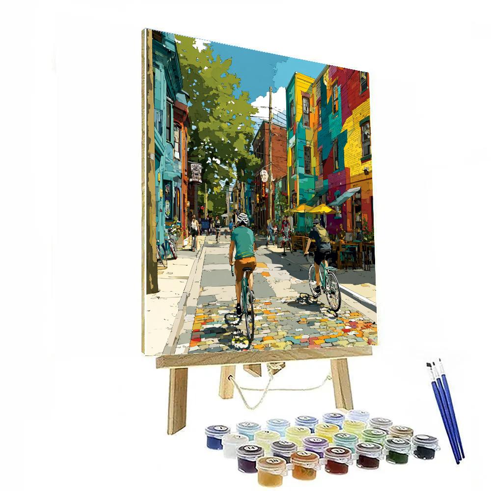 Montreal Plateau Colorful Street Murals Canada painting number kit