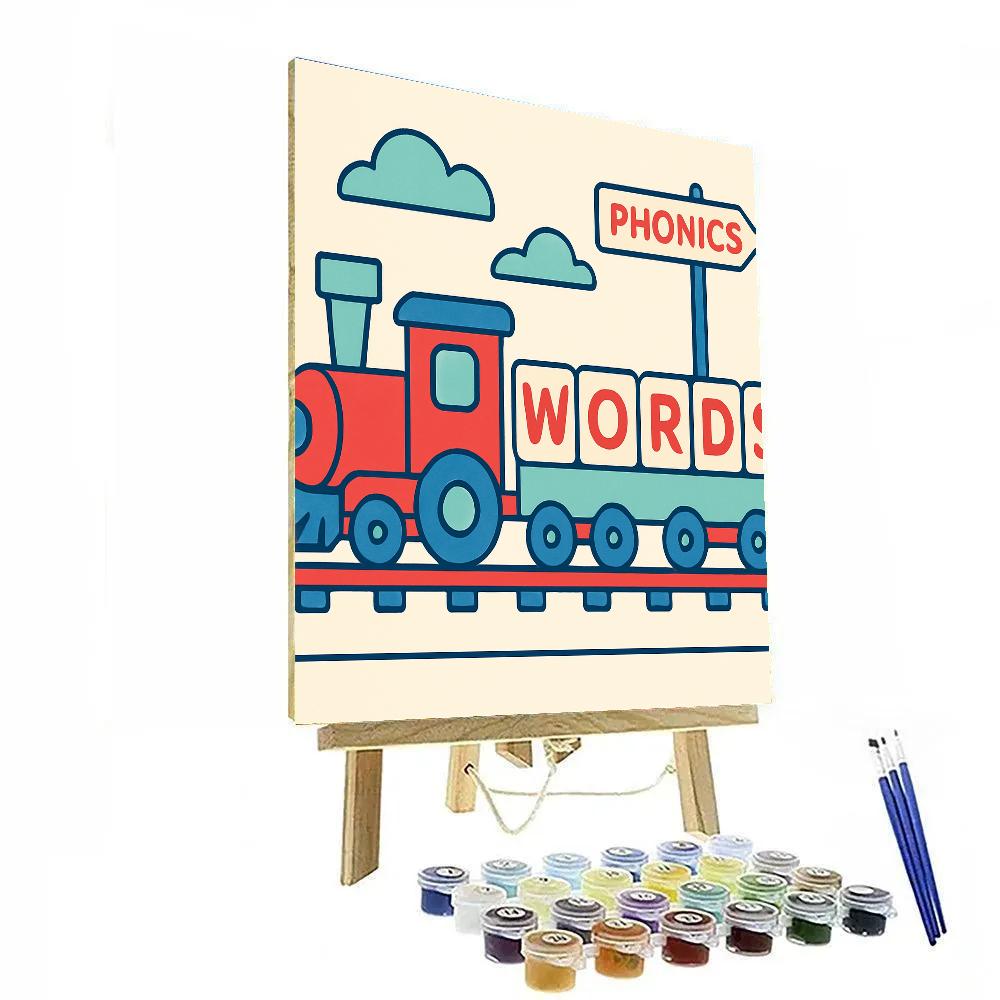 Toy Train Language Lab DIY paint by numbers