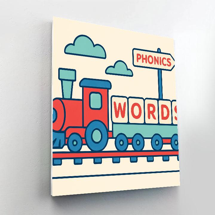 Toy Train Language Lab DIY paint by numbers