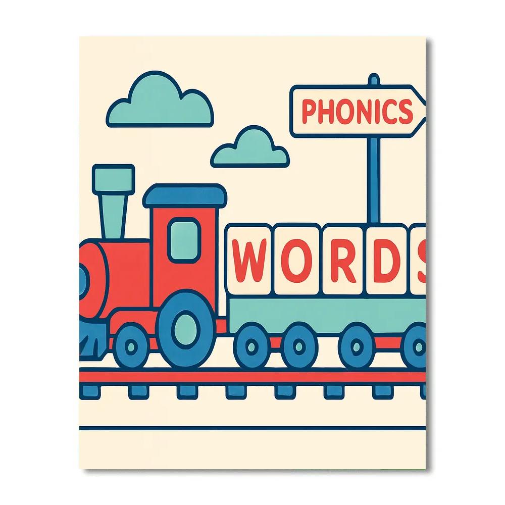 Toy Train Language Lab DIY paint by numbers
