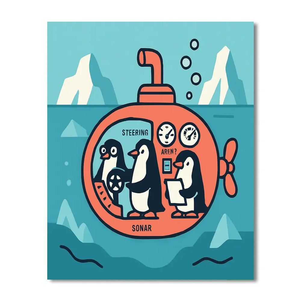 Polar Science Submarine Paint by numbers art