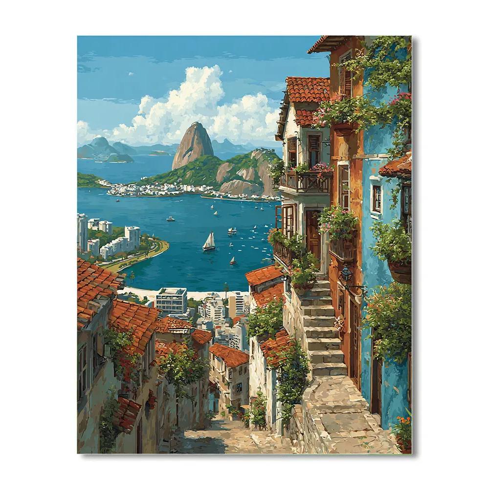 Guanabara Bay View From Santa Teresa Rio De Janeiro Brazil paint by numbers
