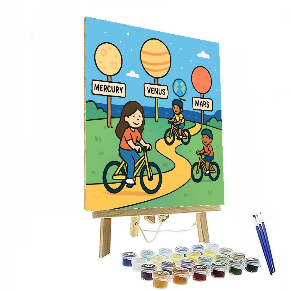 Solar System Bicycle Tour paint by numbers
