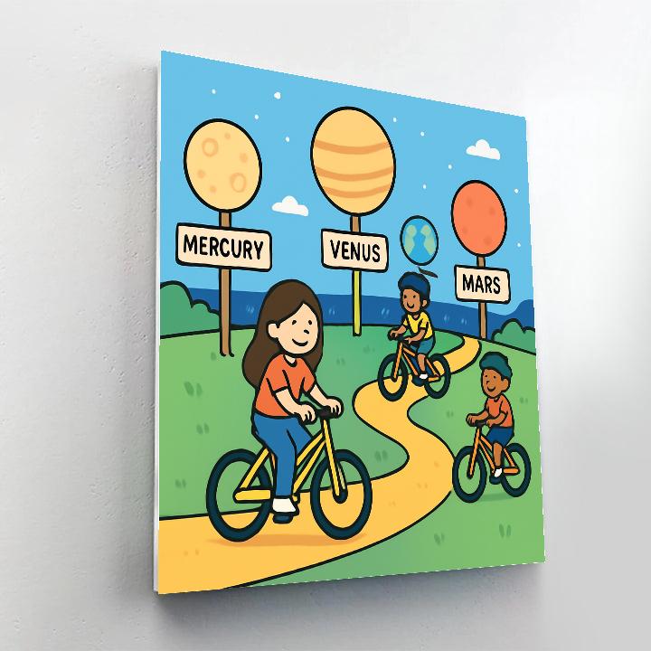 Solar System Bicycle Tour paint by numbers