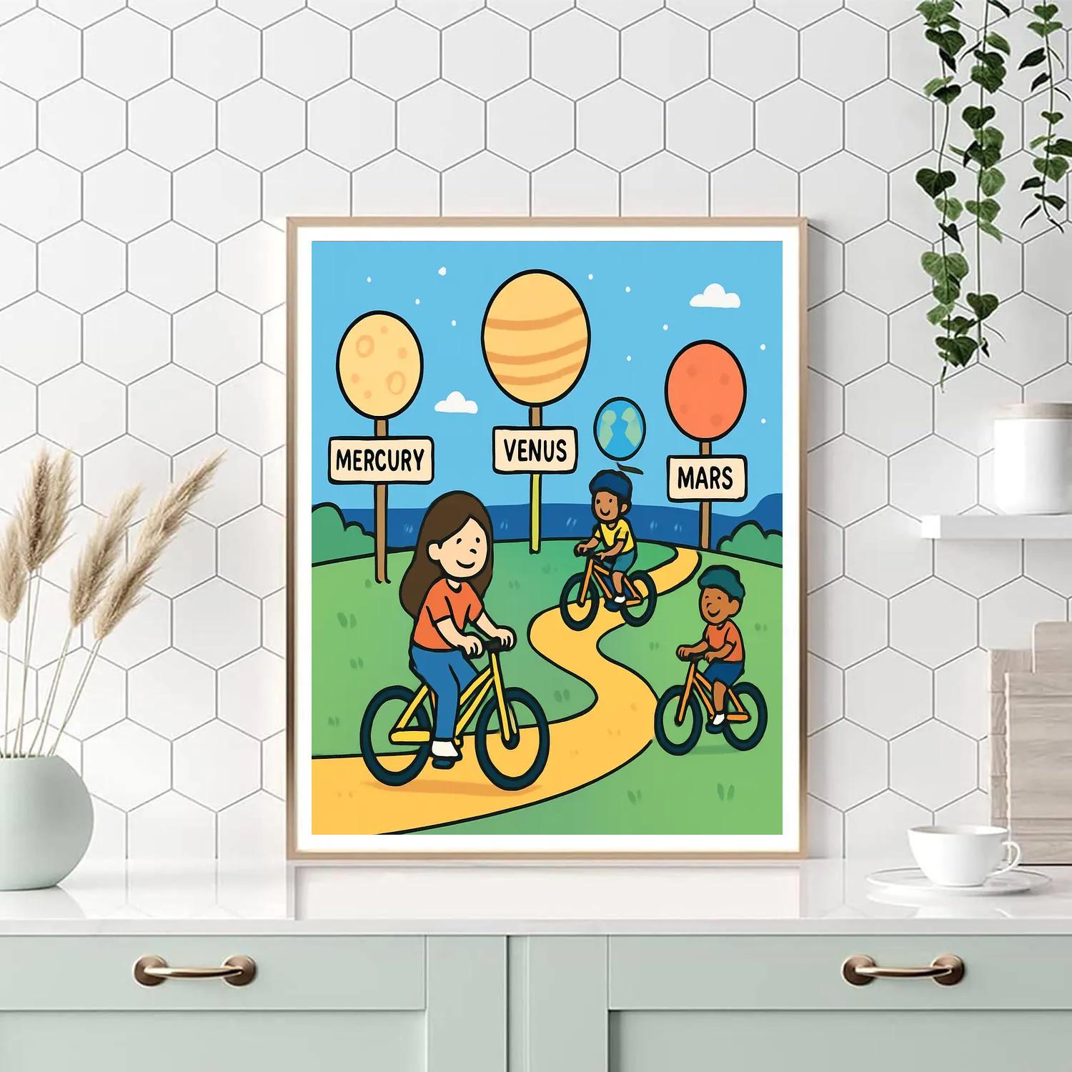 Solar System Bicycle Tour paint by numbers